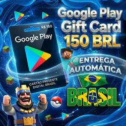 GOOGLE PLAY R$ 150 BRASIL — CRÉDITO ALTO COM DESCONTO REAL