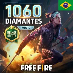PARA O BRASIL — Free Fire — 1060 Diamonds — Recarga por ID do jogador — Mega Pack
