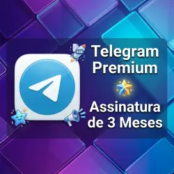 Telegram Premium · 3 Meses · Presente na conta · Envio manual