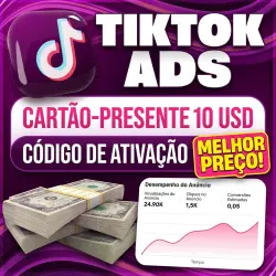 $10 USD · TikTok Ads Gift Card · Código de Recarga · Envio manual