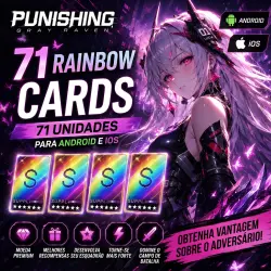 Ficha Técnica · 71 Rainbow Cards PGR · Recarga por UID · Envio manual