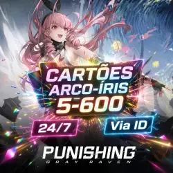 PGR Rainbow Cards · Todos os Pacotes (5 a 600 RC) · Recarga por UID · Envio manual