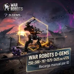 War Robots D-Gems - 250, 500, 787, 1575, 2625 ou 4725 | Recarga manual por ID