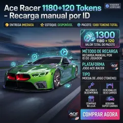 Ace Racer 1180+120 Tokens - Entrega digital manual pelos IDs